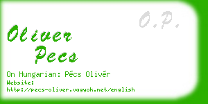 oliver pecs business card