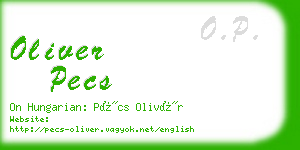 oliver pecs business card